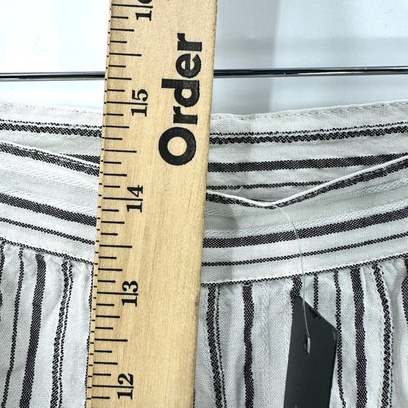 Michael Stars Pants Womens Striped Culottes Seersucker Wide Leg White Black XS - Picture 7 of 13